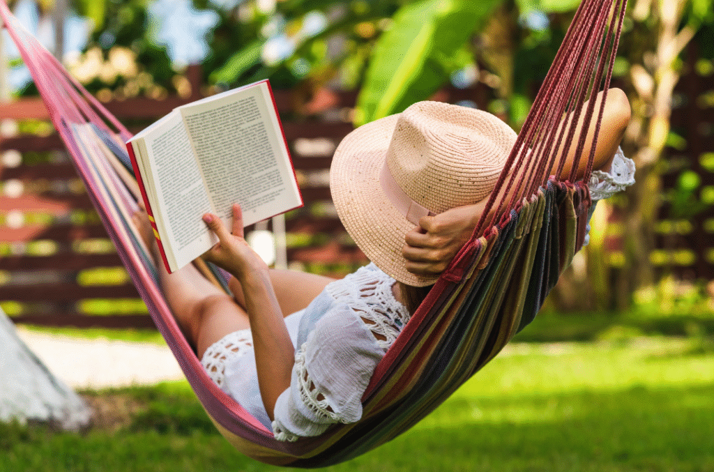 Creative revision break ideas brain break sitting in a hammock