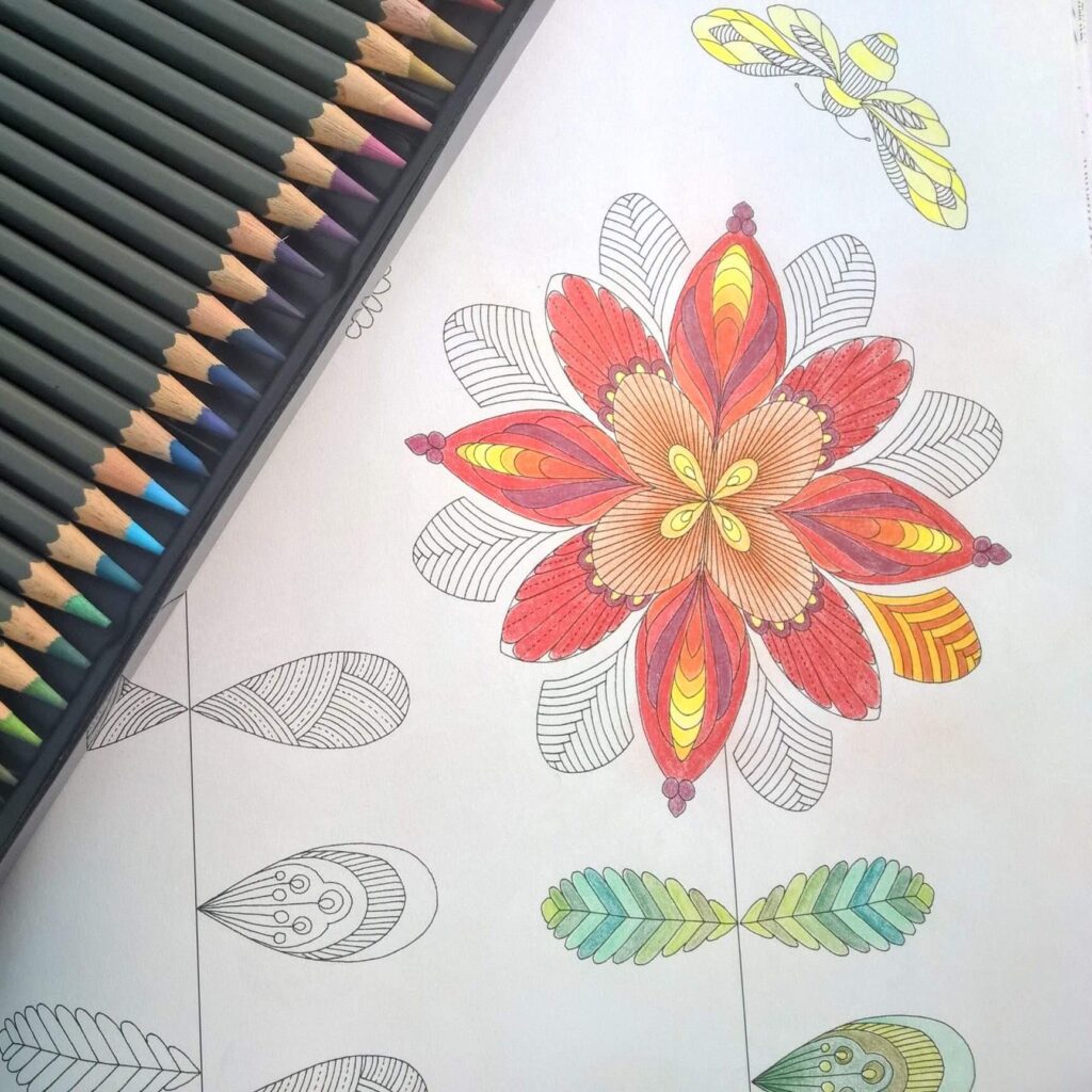 creative revision break ideas colouring pencils and a colouring page