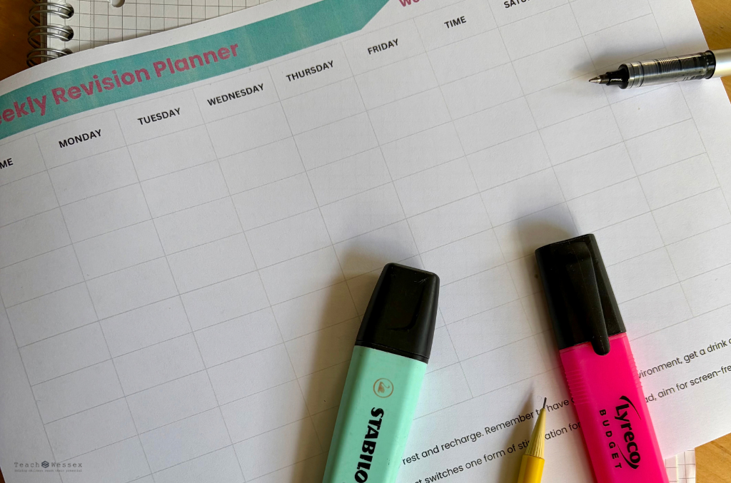 Mastering your GCSE Revision - blank revision timetable